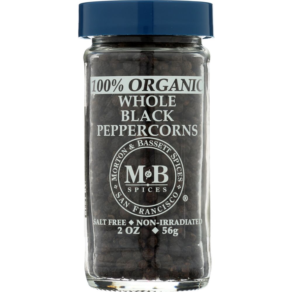 MORTON & BASSETT: Organic Whole Black Peppercorns, 2 oz