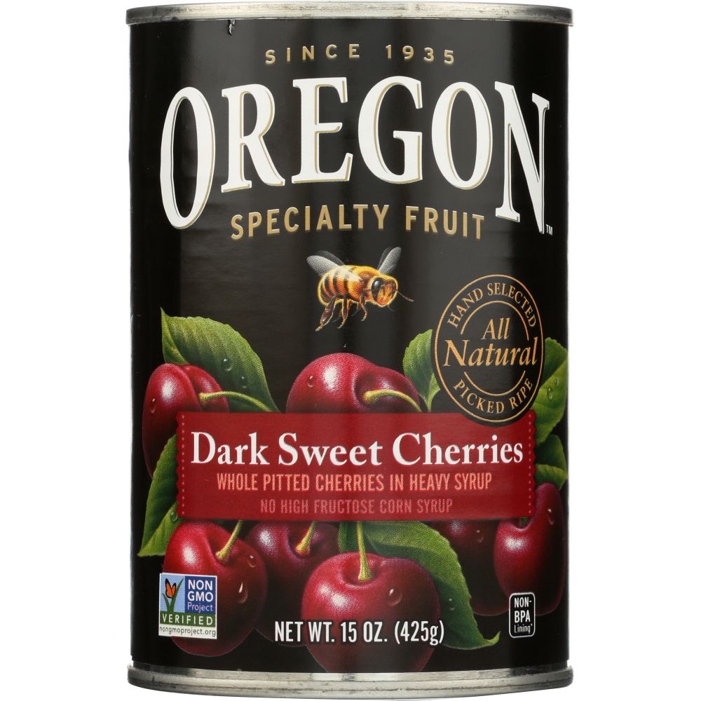 OREGON SPECIALTY FRUIT: Pitted Dark Sweet Cherries In Heavy Syrup, 15 oz