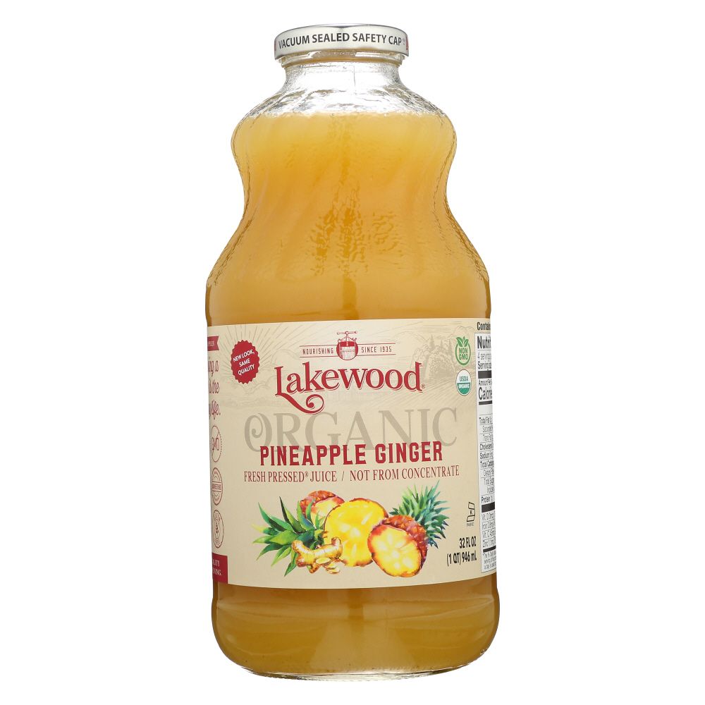 LAKEWOOD: Organic Pineapple Ginger Juice, 32 fl oz