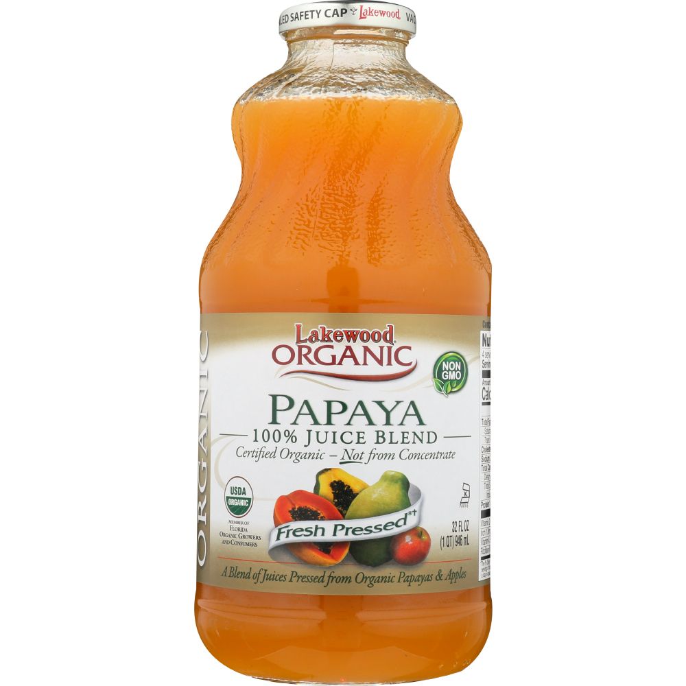 LAKEWOOD ORGANIC: Papaya 100% Juice Blend, 32 oz