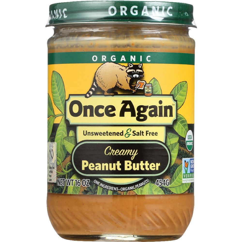 ONCE AGAIN: Organic Peanut Butter Creamy No Salt, 16 oz