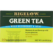 Load image into Gallery viewer, BIGELOW TEA: Green Tea Wild Blueberry &amp; Acai, 20 Tea Bags