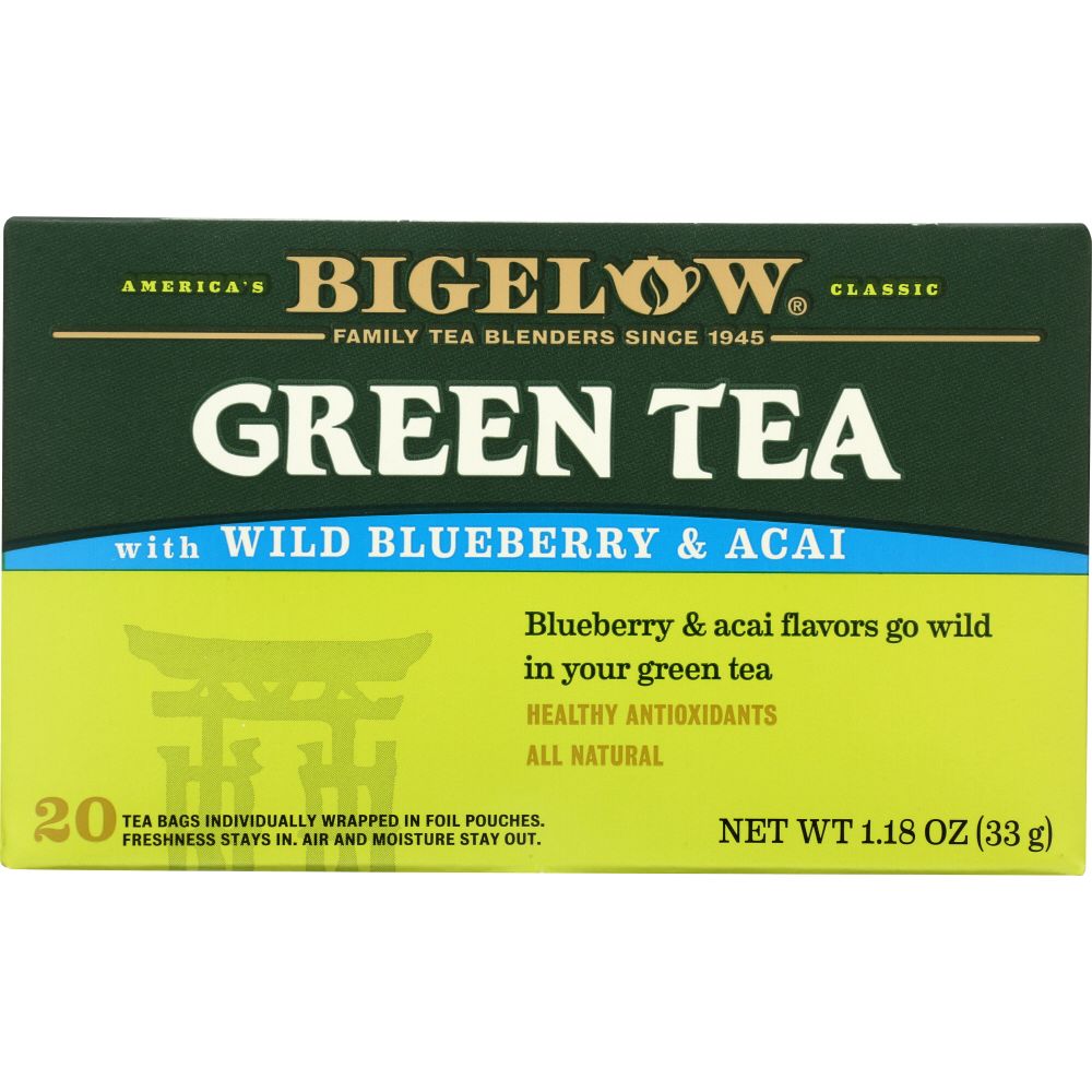 BIGELOW TEA: Green Tea Wild Blueberry & Acai, 20 Tea Bags