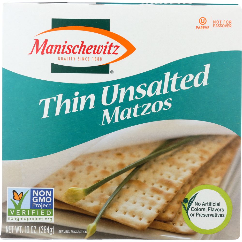 MANISCHEWITZ: Thin Unsalted Matzos, 10 oz