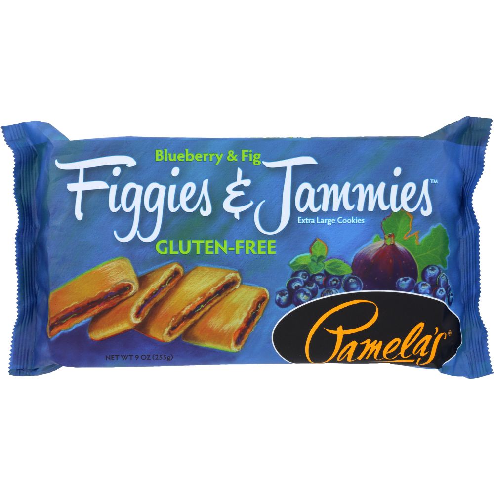 PAMELA'S: Gluten-Free Figgies & Jammies Extra Large Cookies Blueberry & Fig, 9 oz