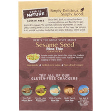 Load image into Gallery viewer, BACK TO NATURE: Gluten Free Sesame Seed Rice Thin Crackers, 4 oz
