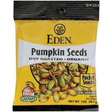 Load image into Gallery viewer, EDEN FOODS: Pocket Snack Pumpkin Seed Roasted, 1 oz