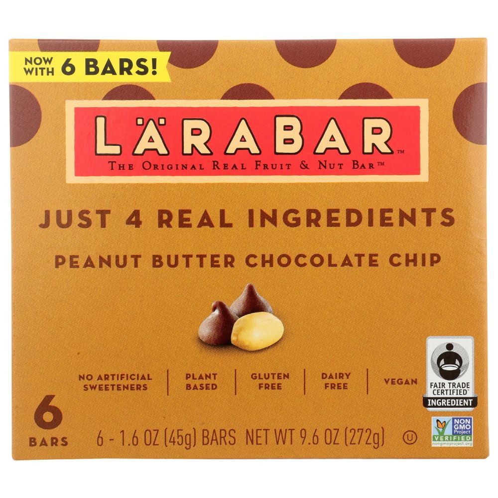 LARABAR: Peanut Butter Chocolate Chip 6 Bars, 9.6 oz