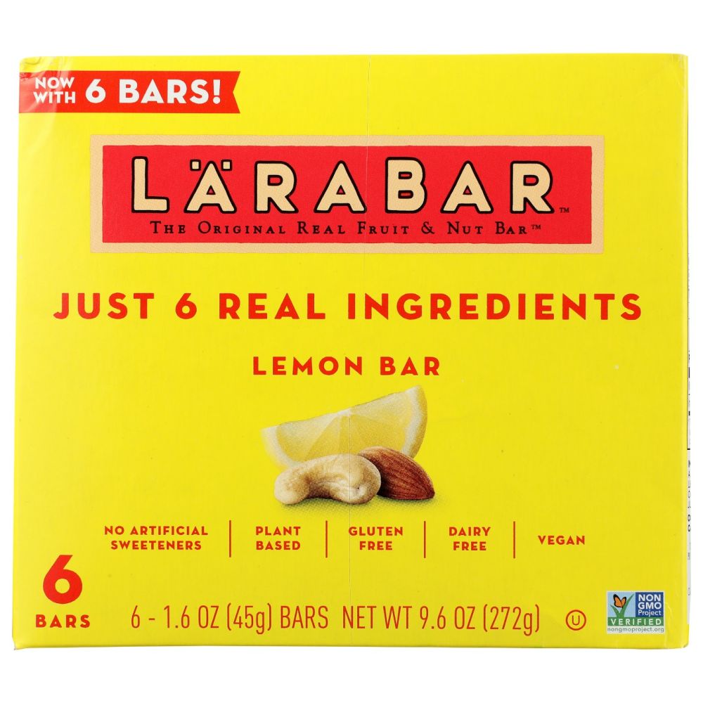 LARABAR: Bar Lemon 6 Bars, 9.6 oz