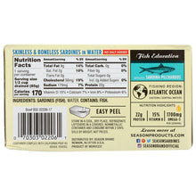 Load image into Gallery viewer, SEASON: Skinless and Boneless Sardines in Water No Salt Added, 4.25 oz